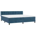 cadre de lit et matelas Bleu foncé 200x200cm Velours