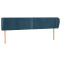Tête de lit avec oreilles Bleu foncé 163x23x78/88 cm Velours