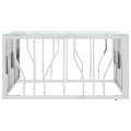 Table basse 80x80x40 cm acier inoxydable et verre