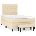 cadre de lit avec matelas Crème 120x200 cm Tissu