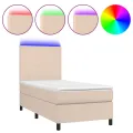 cadre de lit avec matelas LED Cappuccino 100x200 cm
