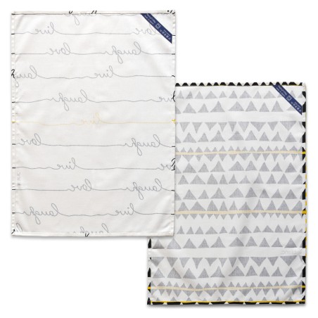 Tissu de cuisine HappyFriday Blanc Live Multicouleur 70 x 50 cm (2 Uni