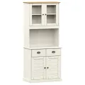Buffet haut VIGO blanc 78x40x175 cm bois massif de pin