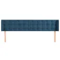 Tête de lit avec oreilles Bleu foncé 203x16x78/88 cm Velours
