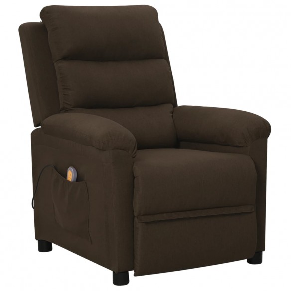 Fauteuil de massage Marron foncé Tissu