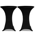 Housses élastiques de table Ø 80 cm Noir 4 pcs