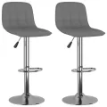 Tabourets de bar lot de 2 gris clair tissu