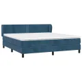 cadre de lit et matelas Bleu foncé 160x200cm Velours