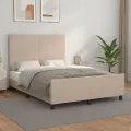 Cadre de lit sans matelas cappuccino 140x190 cm similicuir