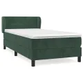 cadre de lit et matelas Vert foncé 80x200 cm Velours