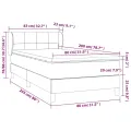 cadre de lit et matelas Vert foncé 80x200 cm Velours