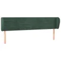 Tête de lit avec oreilles Vert foncé 203x23x78/88 cm Velours