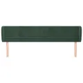 Tête de lit avec oreilles Vert foncé 203x23x78/88 cm Velours