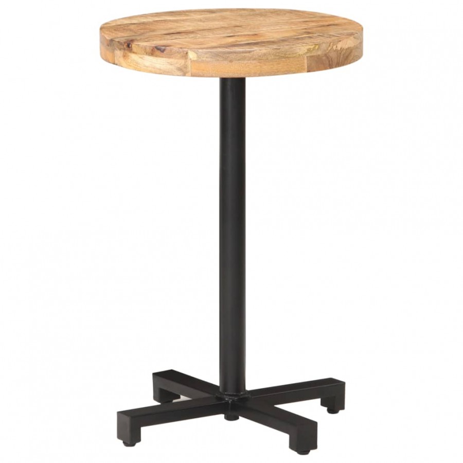 Table de bistro Ronde Ø50x75 cm Bois de manguier brut