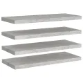 Étagères murales flottantes 4 pcs gris béton 80x23,5x3,8 cm MDF