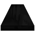 Étagère murale flottante Noir brillant 120x23,5x3,8 cm MDF
