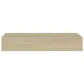 Étagère à tiroir murale chêne 60x23,5x10 cm MDF