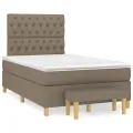 cadre de lit avec matelas Taupe 120x200 cm Tissu