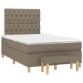 cadre de lit avec matelas Taupe 120x200 cm Tissu