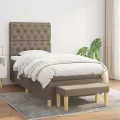 cadre de lit avec matelas Taupe 80x200 cm Tissu