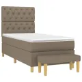 cadre de lit avec matelas Taupe 80x200 cm Tissu