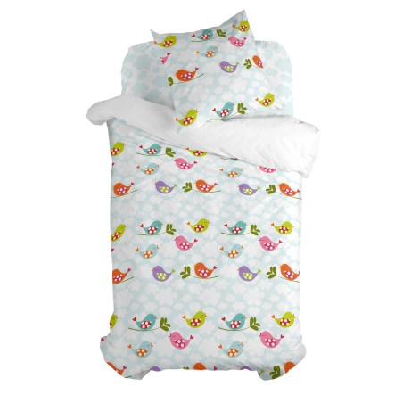 Dekbedovertrek set HappyFriday Mr Fox Little birds Multicolour Bed van