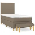 cadre de lit avec matelas Taupe 90x190 cm Tissu
