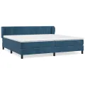 cadre de lit et matelas Bleu foncé 200x200cm Velours