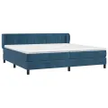 cadre de lit et matelas Bleu foncé 200x200cm Velours