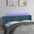 Tête de lit à LED Bleu foncé 147x16x78/88 cm Velours