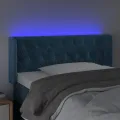 Tête de lit à LED Bleu foncé 103x16x78/88 cm Velours
