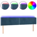 Tête de lit à LED Bleu foncé 183x16x78/88 cm Velours