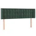 Tête de lit avec oreilles Vert foncé 147x16x78/88 cm Velours