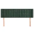 Tête de lit avec oreilles Vert foncé 147x16x78/88 cm Velours