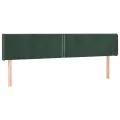 Tête de lit avec oreilles Vert foncé 203x16x78/88 cm Velours
