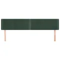 Tête de lit avec oreilles Vert foncé 203x16x78/88 cm Velours