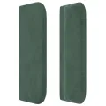 Tête de lit avec oreilles Vert foncé 203x16x78/88 cm Velours