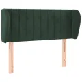 Tête de lit avec oreilles Vert foncé 83x23x78/88 cm Velours