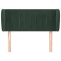 Tête de lit avec oreilles Vert foncé 83x23x78/88 cm Velours