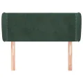 Tête de lit avec oreilles Vert foncé 93x23x78/88 cm Velours