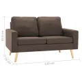 Ensemble de canapés 2 pcs Tissu Marron