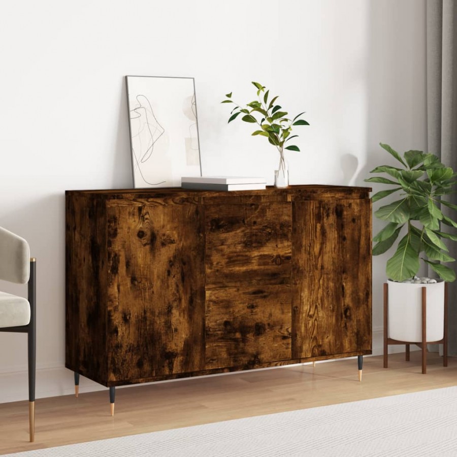 Buffet chêne fumé 104x35x70 cm bois d'ingénierie