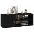 Armoire murale Noir 80x30x30 cm Bois de pin massif