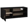 Armoire murale Noir 80x30x30 cm Bois de pin massif