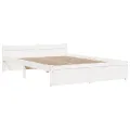 Cadre de lit sans matelas blanc bois massif 140x200 cm