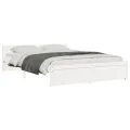 Cadre de lit sans matelas blanc bois massif 140x200 cm