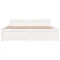 Cadre de lit sans matelas blanc bois massif 140x200 cm