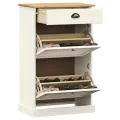 Armoire à chaussures VIGO 60x35x96 cm blanc bois massif de pin