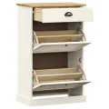 Armoire à chaussures VIGO 60x35x96 cm blanc bois massif de pin