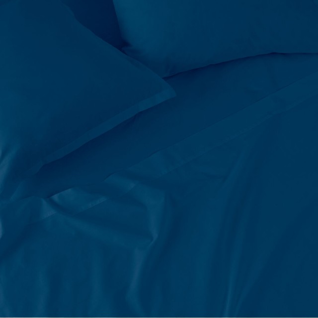 Bettlaken HappyFriday BASIC Marineblau 105 x 200 x 32 cm